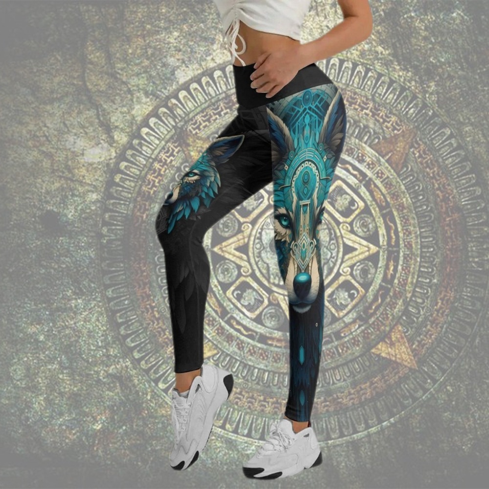 Wolf Tribal Women Compression Legging