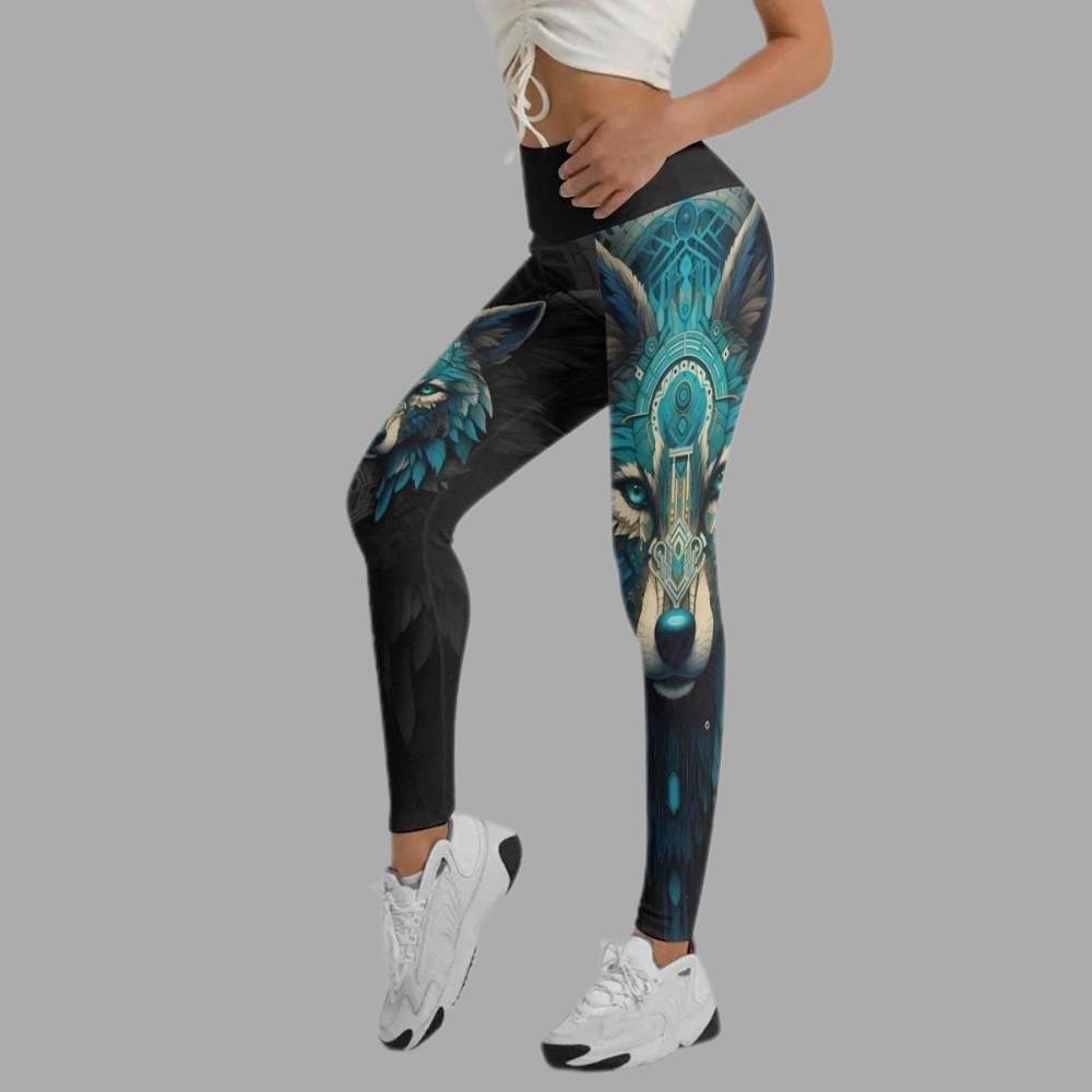 Wolf Tribal Women Compression Legging