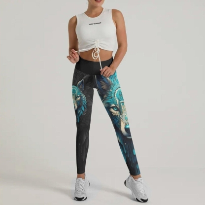 Wolf Tribal Women Compression Legging