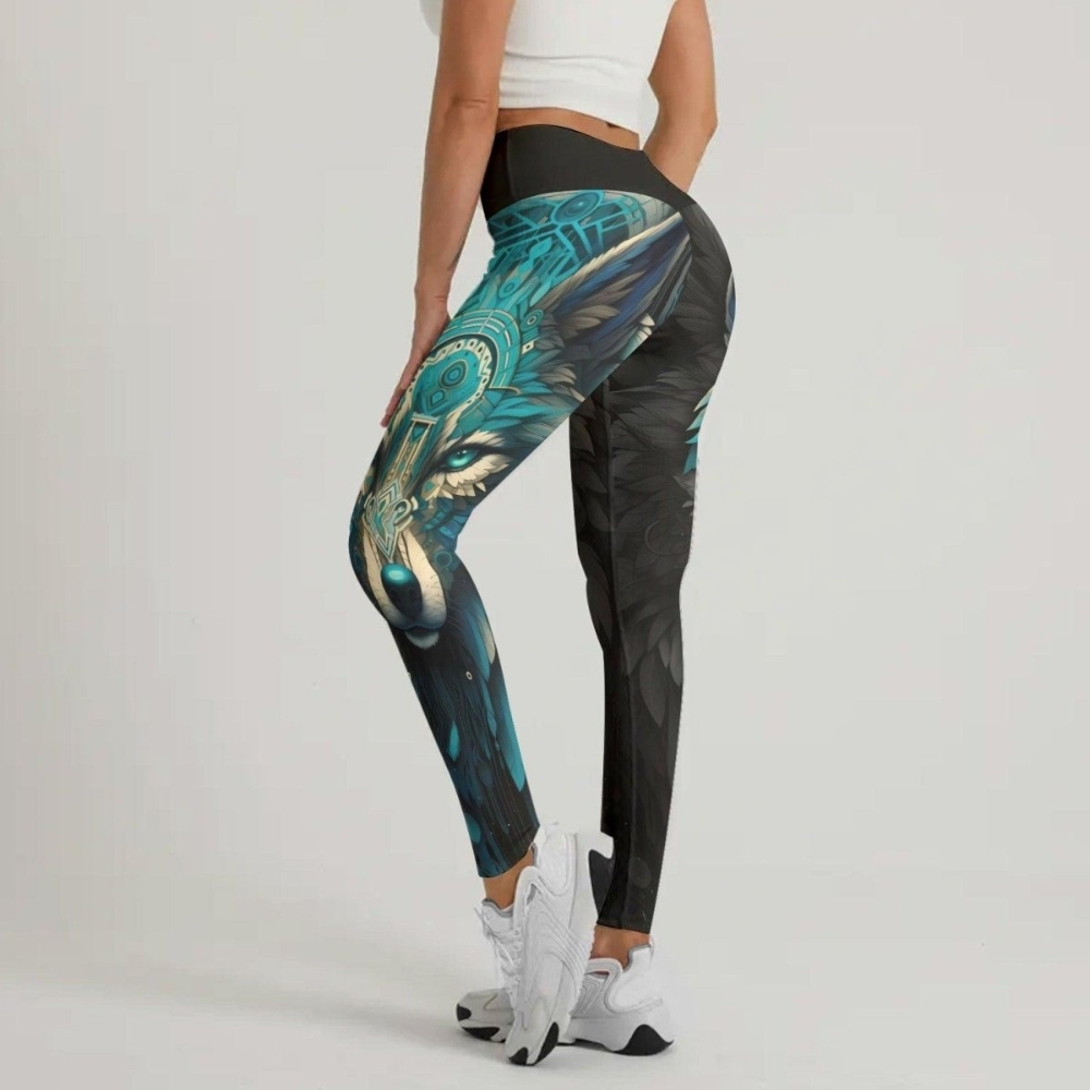 Wolf Tribal Women Compression Legging