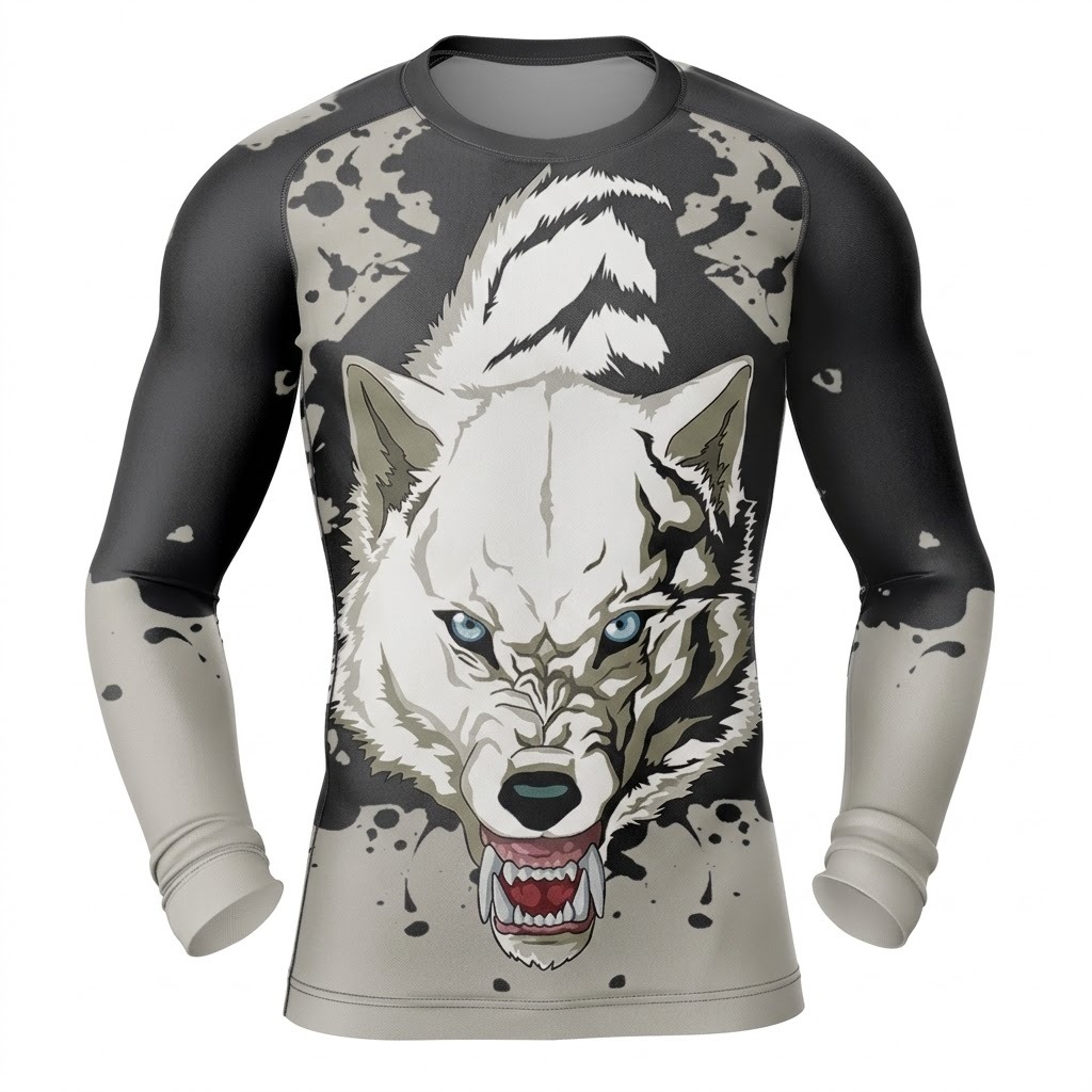 Wolfs Rain Red Blue Long Sleeve Compression Shirt