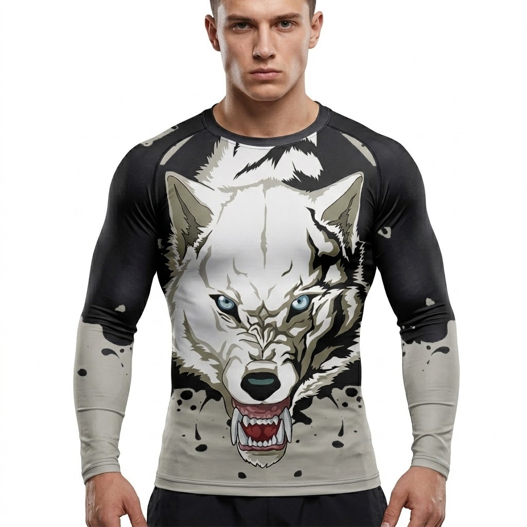Wolfs Rain Red Blue Long Sleeve Compression Shirt