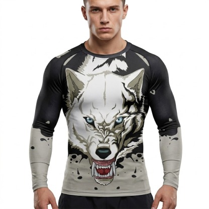 Wolfs Rain Red Blue Long Sleeve Compression Shirt
