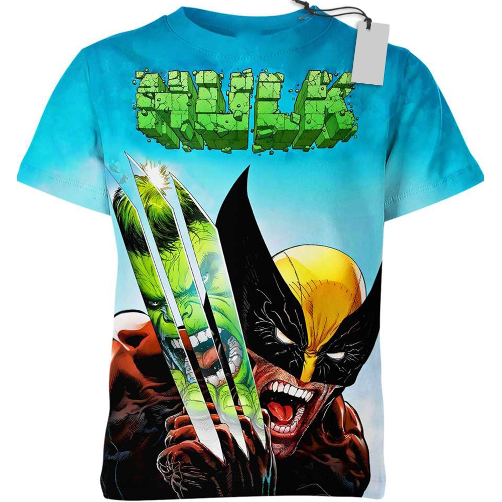Wolverine Vs Hulk Superpower Heroes T-Shirt Heroic Universe Heroes T-Shirt