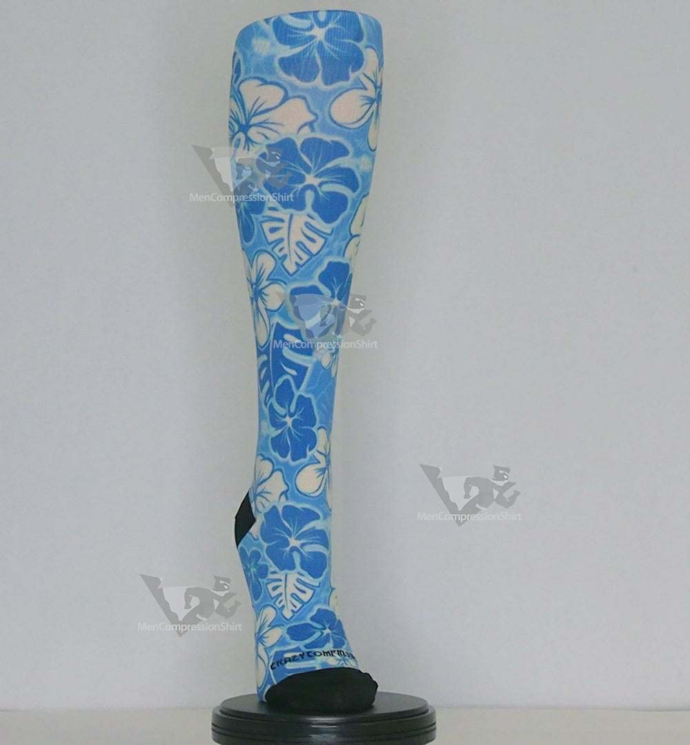 Women Compression Socks Aloha Blue