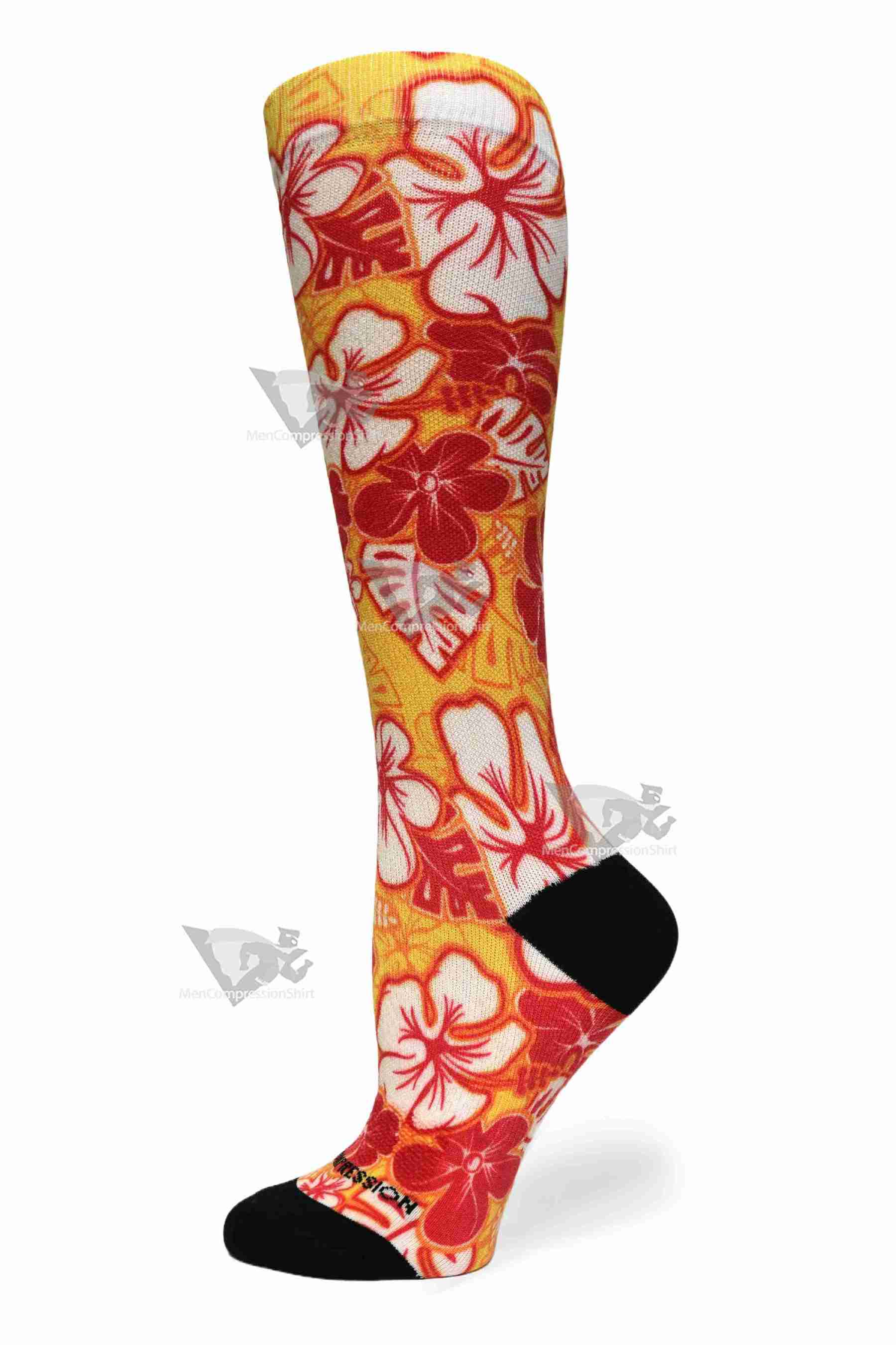 Women Compression Socks Aloha Red