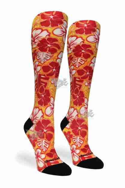 Women Compression Socks Aloha Red