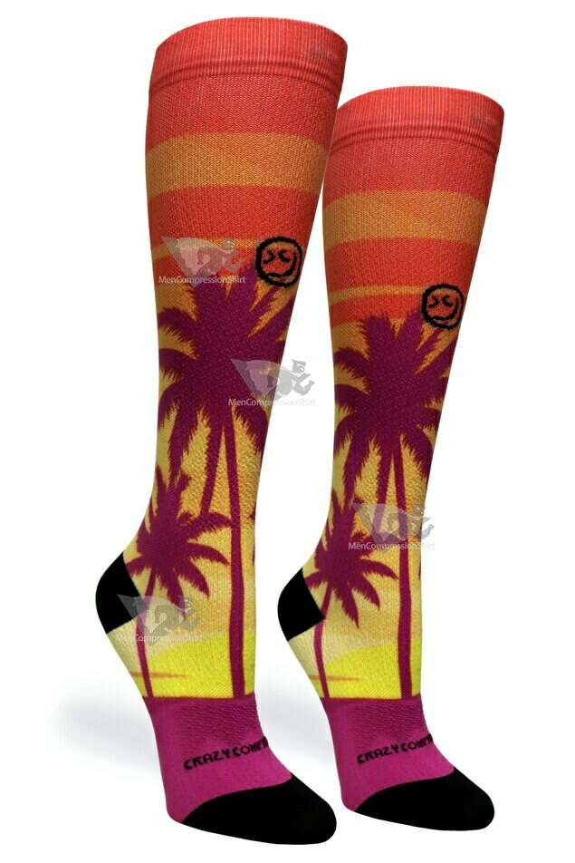 Women Compression Socks Coconut Sunset