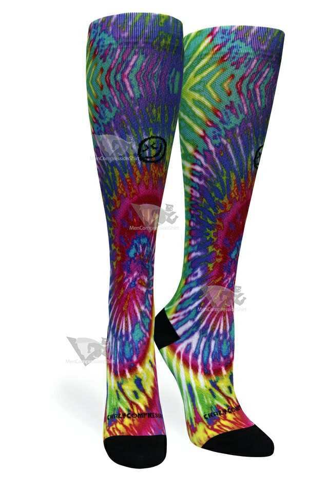 Women Compression Socks Digital-Tie-Dye