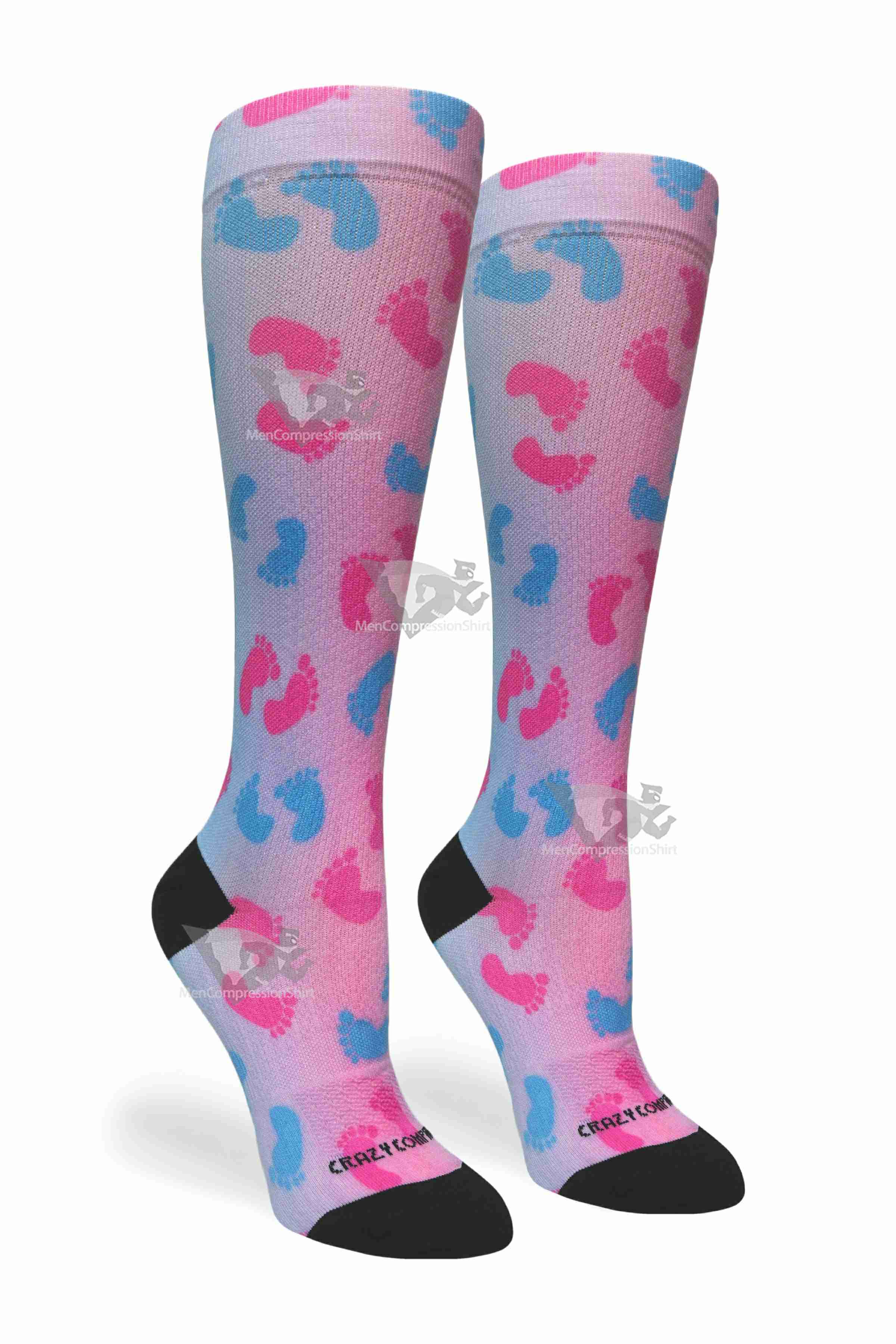 Women Compression Socks Footprints Unrevealed