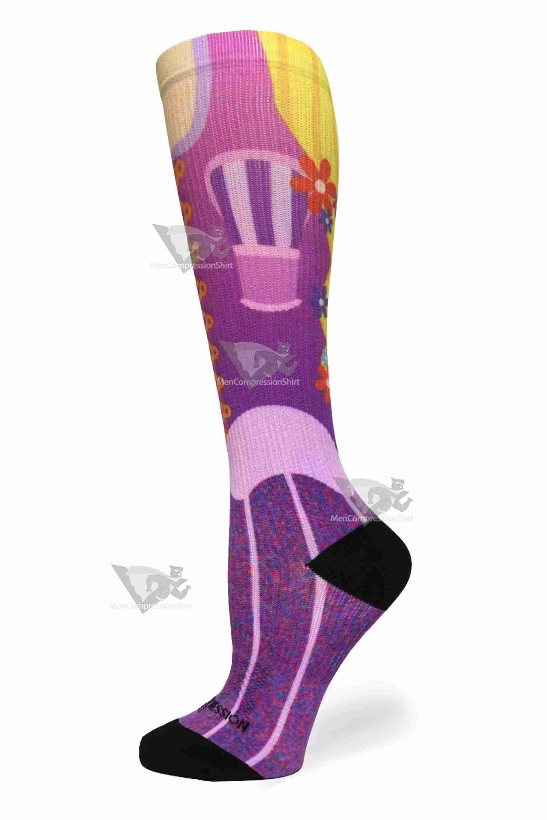 Women Compression Socks Gold Hair Princess