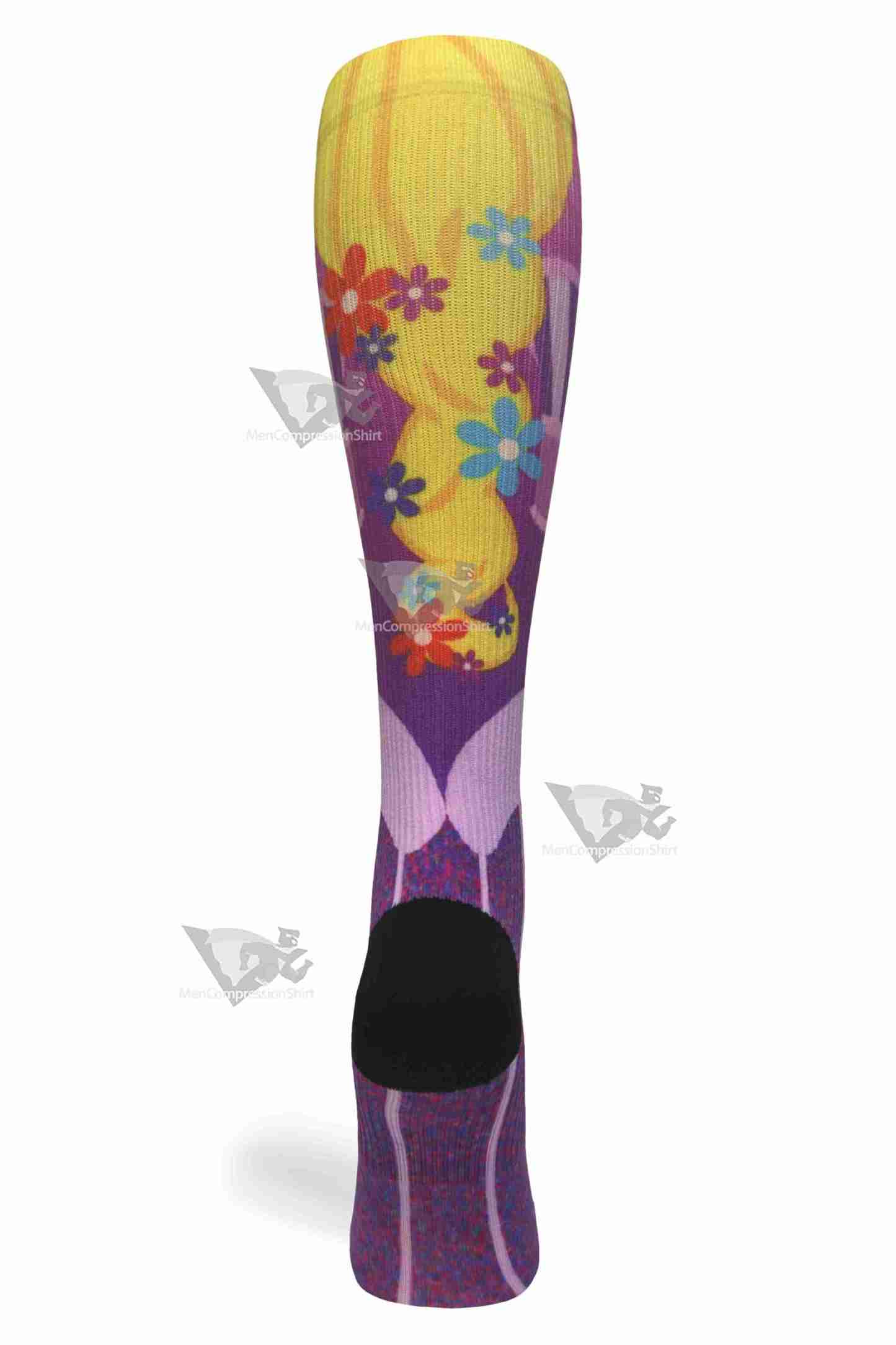 Women Compression Socks Gold Hair Princess