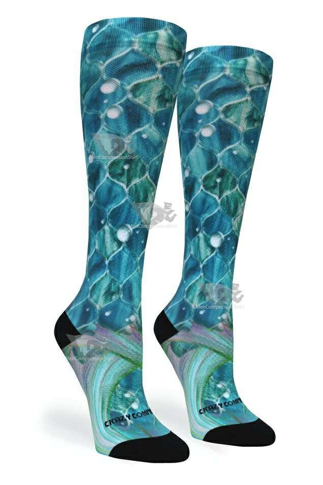 Women Compression Socks Mermaid Mosaic