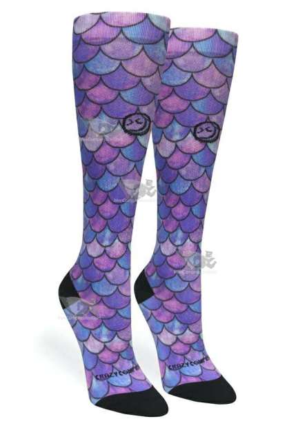 Women Compression Socks Mermaid Purple