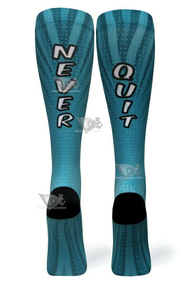 Women Compression Socks Never Quit Blue
