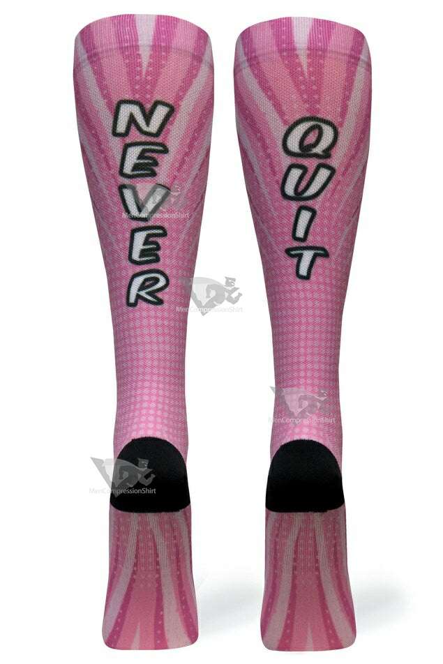 Women Compression Socks Never Quit Pink
