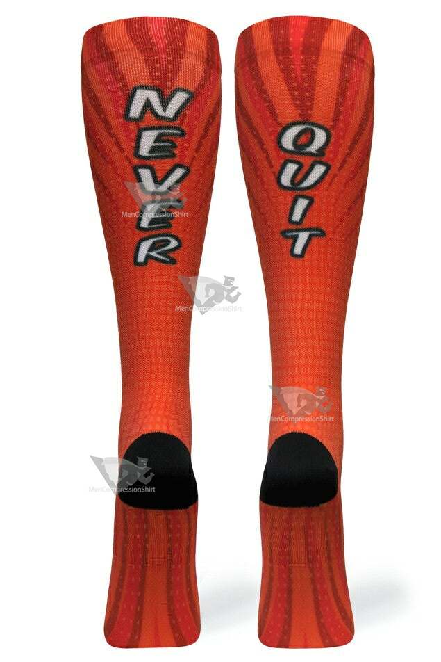 Women Compression Socks Never Quit Red