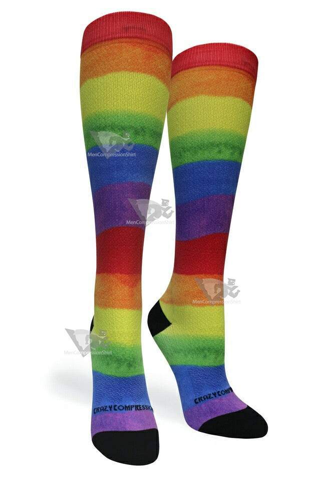 Women Compression Socks Rainbow Paint