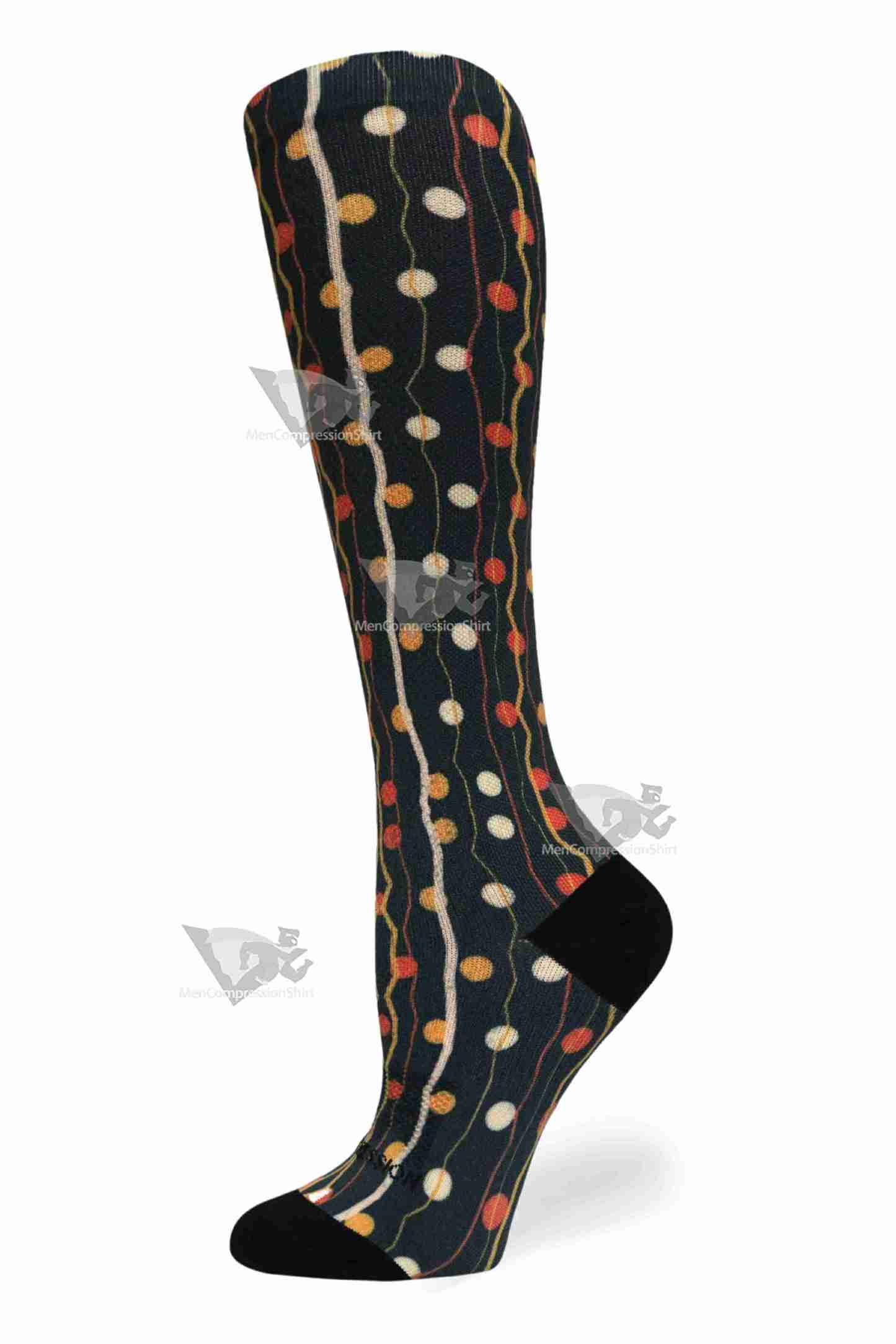 Women Compression Socks Zigzag Dots