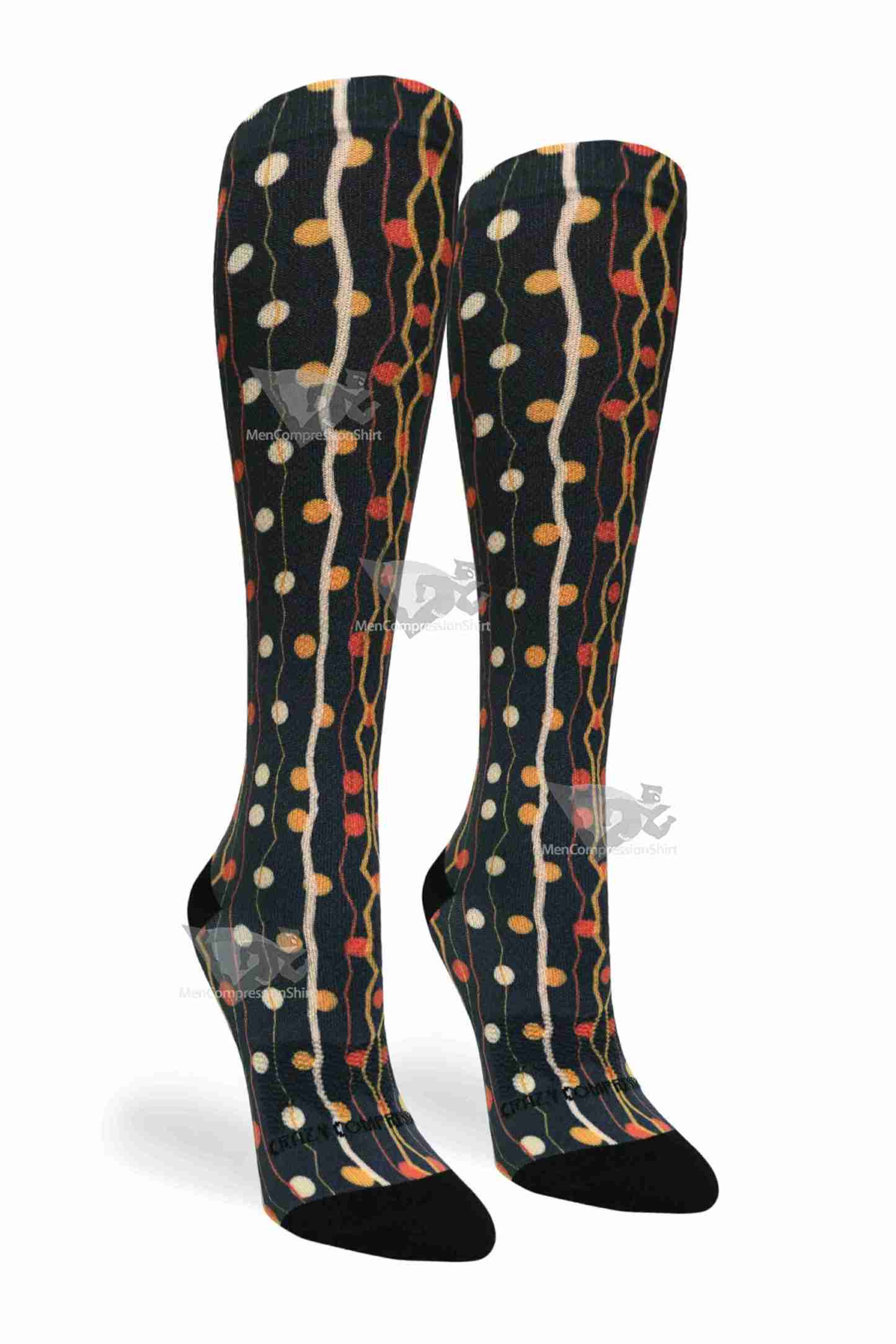 Women Compression Socks Zigzag Dots