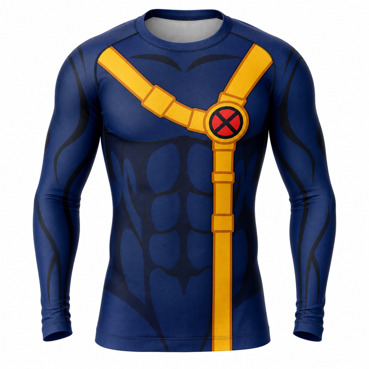 X Cyclops Blue Orange Long Sleeve Compression Shirt