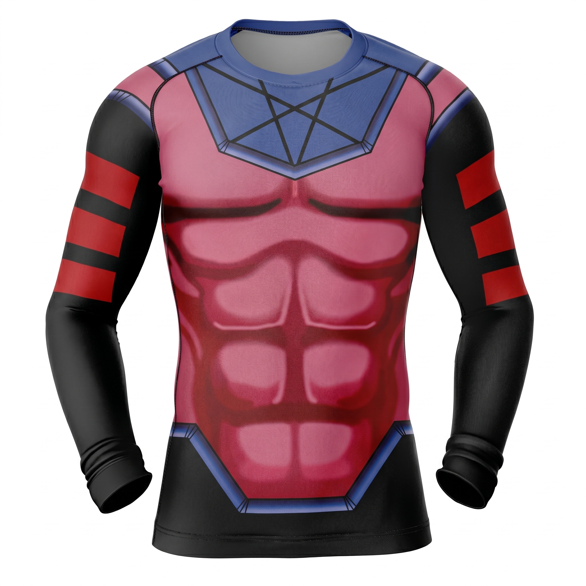 X Gambit Red Pink Long Sleeve Compression Shirt