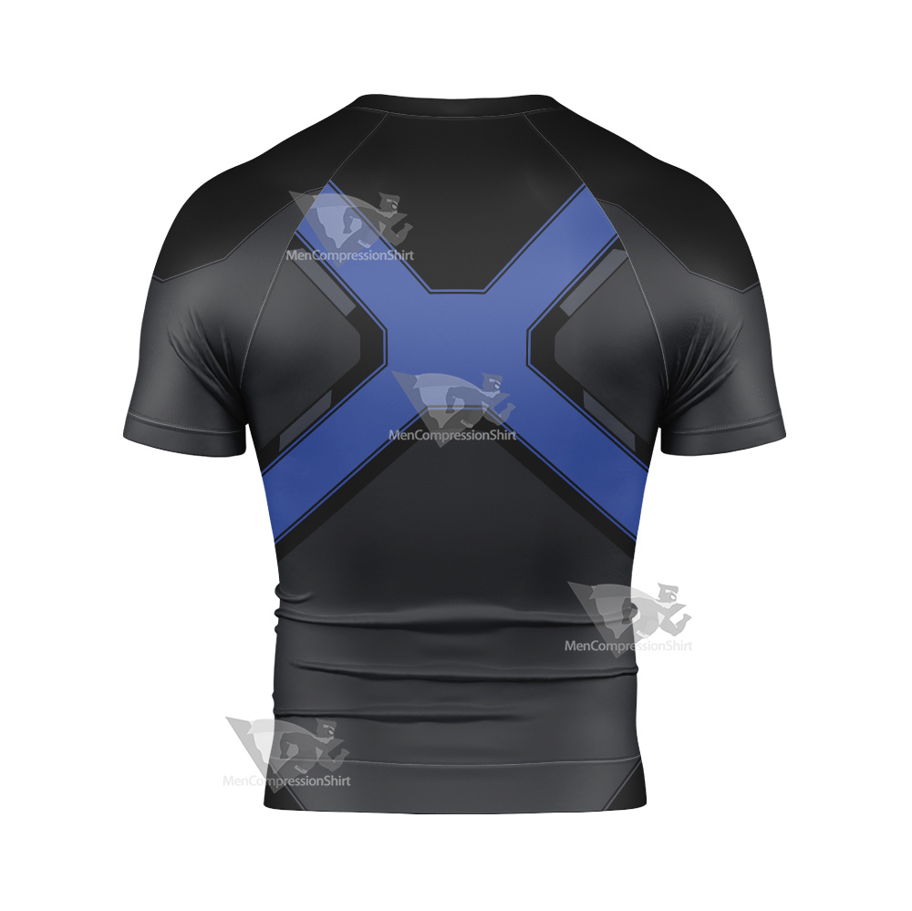 X Men Blue Polaris Short Sleeve Compression Shirt