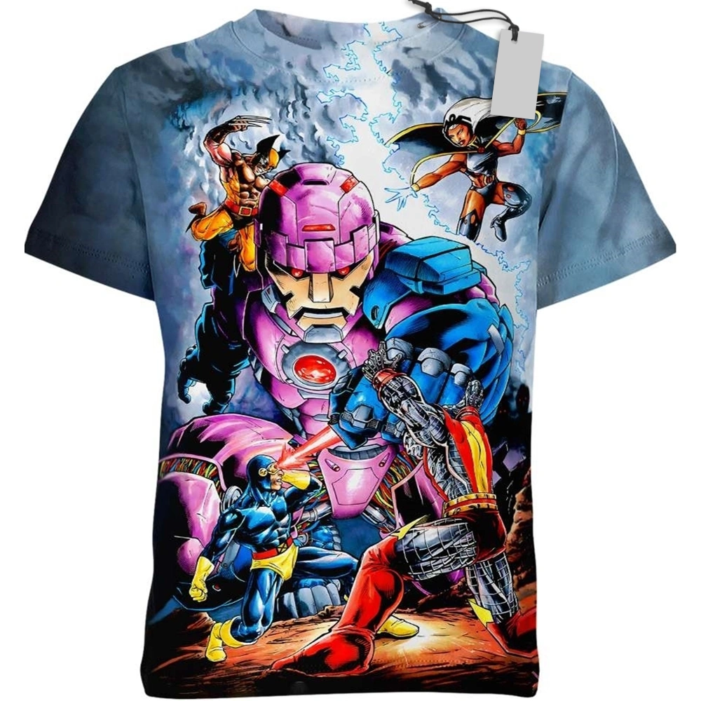 X-Men Vs Sentinel Superpower Heroes T-Shirt Heroic Universe Shirt