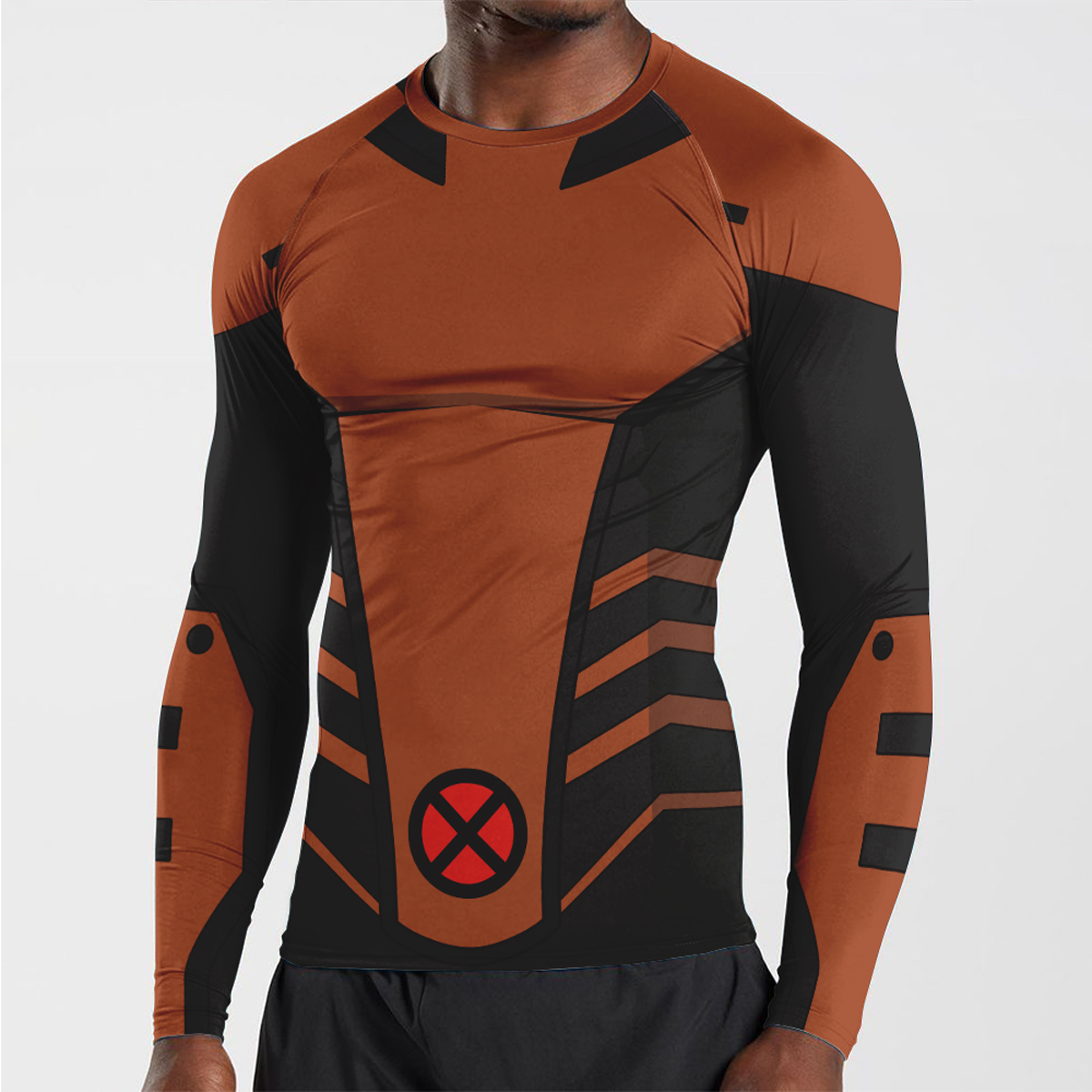 X Men Wolverine Orange Long Sleeve Compression Shirt