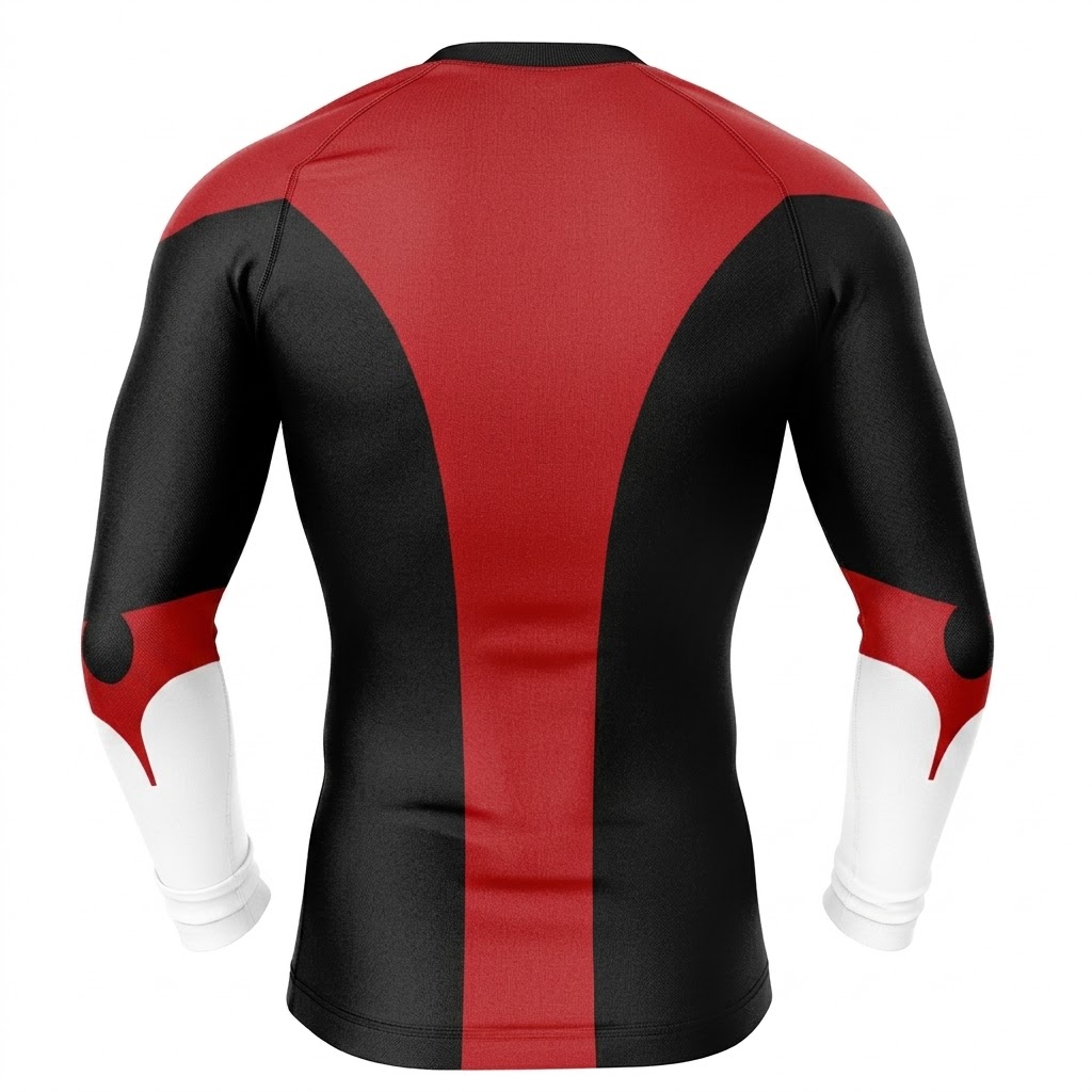 X Nightcrawler Red Orange Long Sleeve Compression Shirt