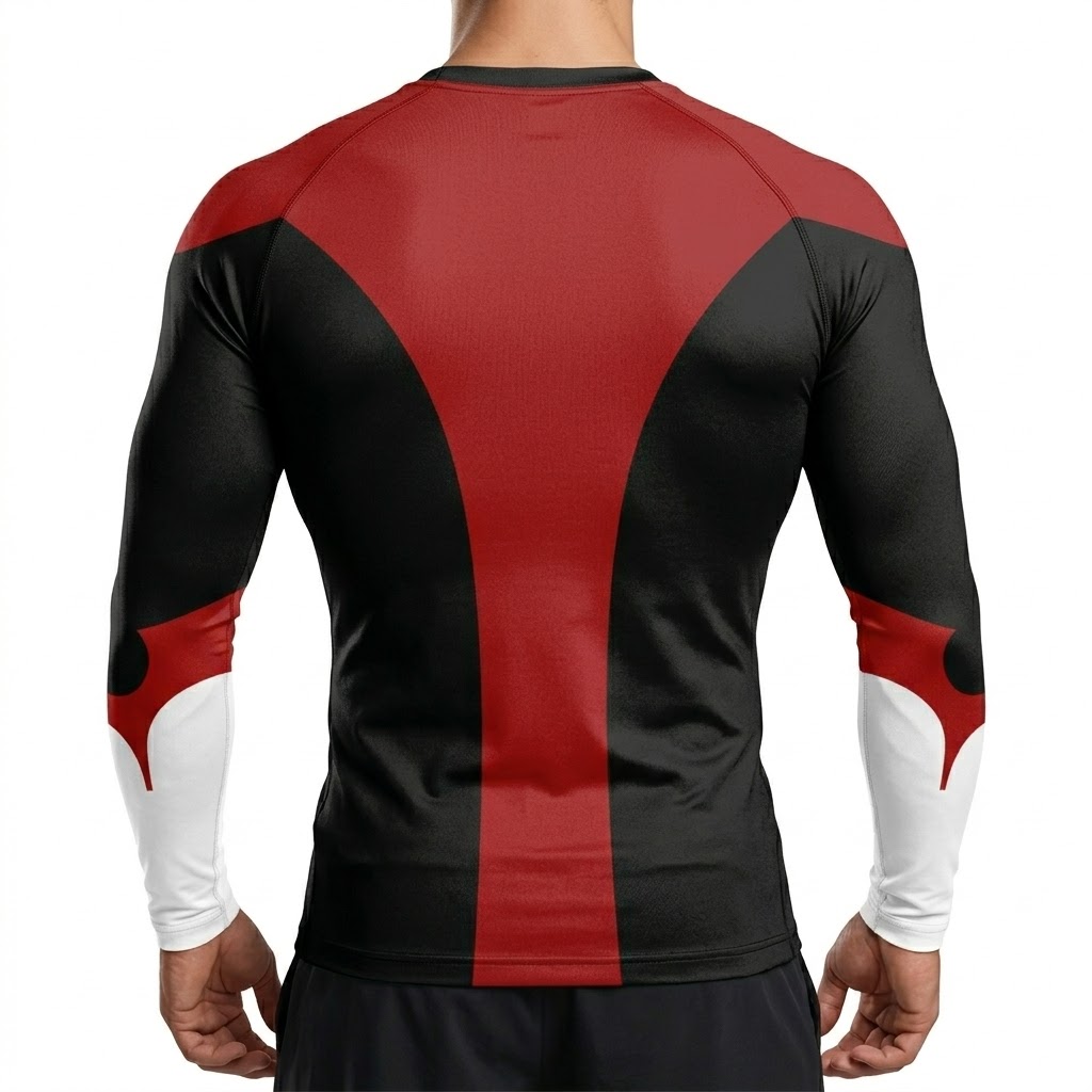 X Nightcrawler Red Orange Long Sleeve Compression Shirt