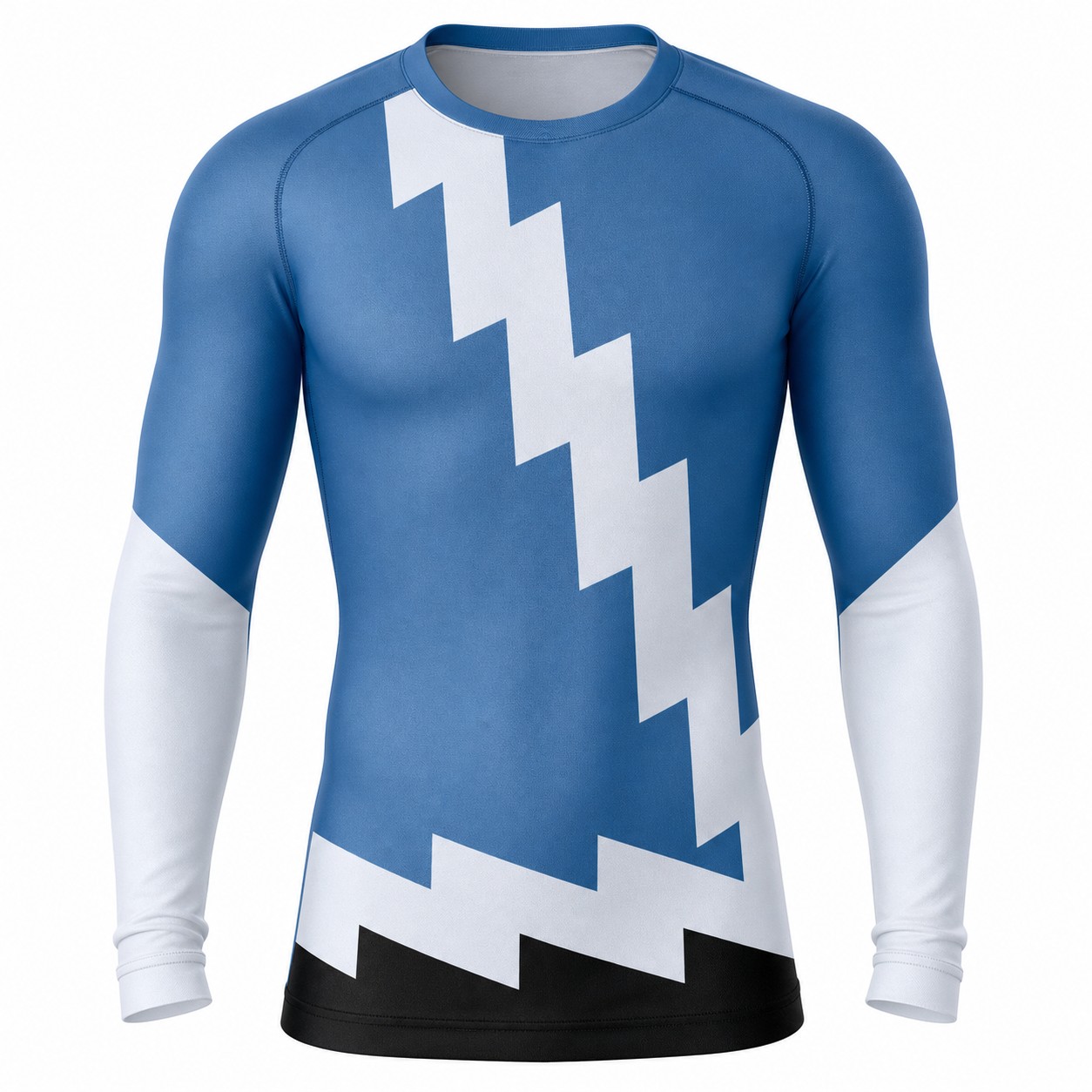 X Quicksilver Blue Gray Long Sleeve Compression Shirt