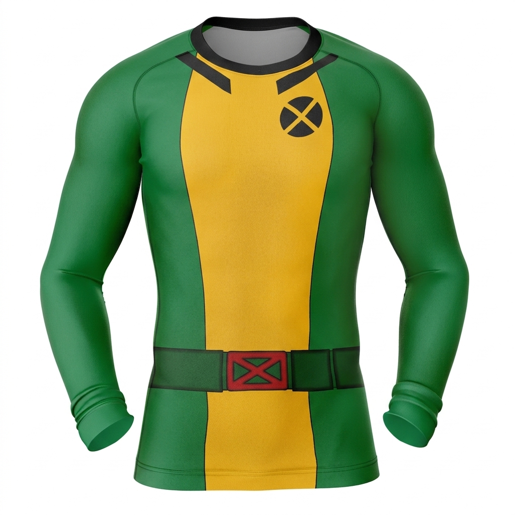 X Rogue Green Yellow Long Sleeve Compression Shirt