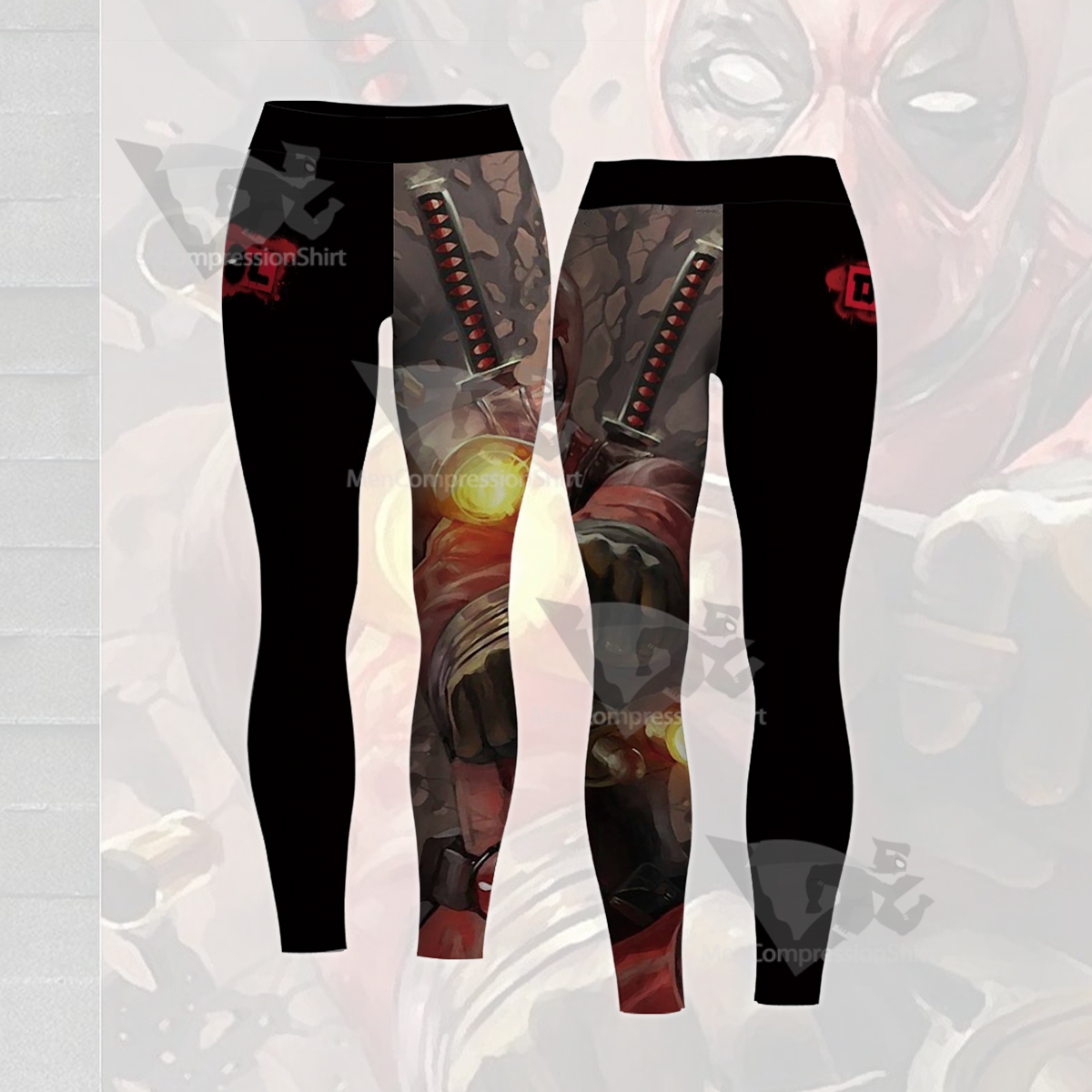 Xforce Deadpool Black Women Compression Legging-MensCompressionShirt