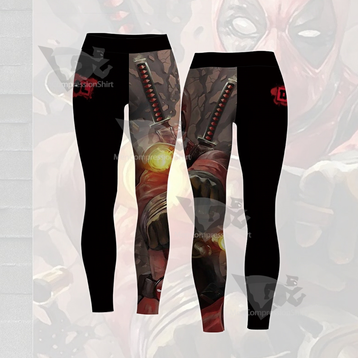 Xforce Deadpool Black Women Compression Legging-MensCompressionShirt