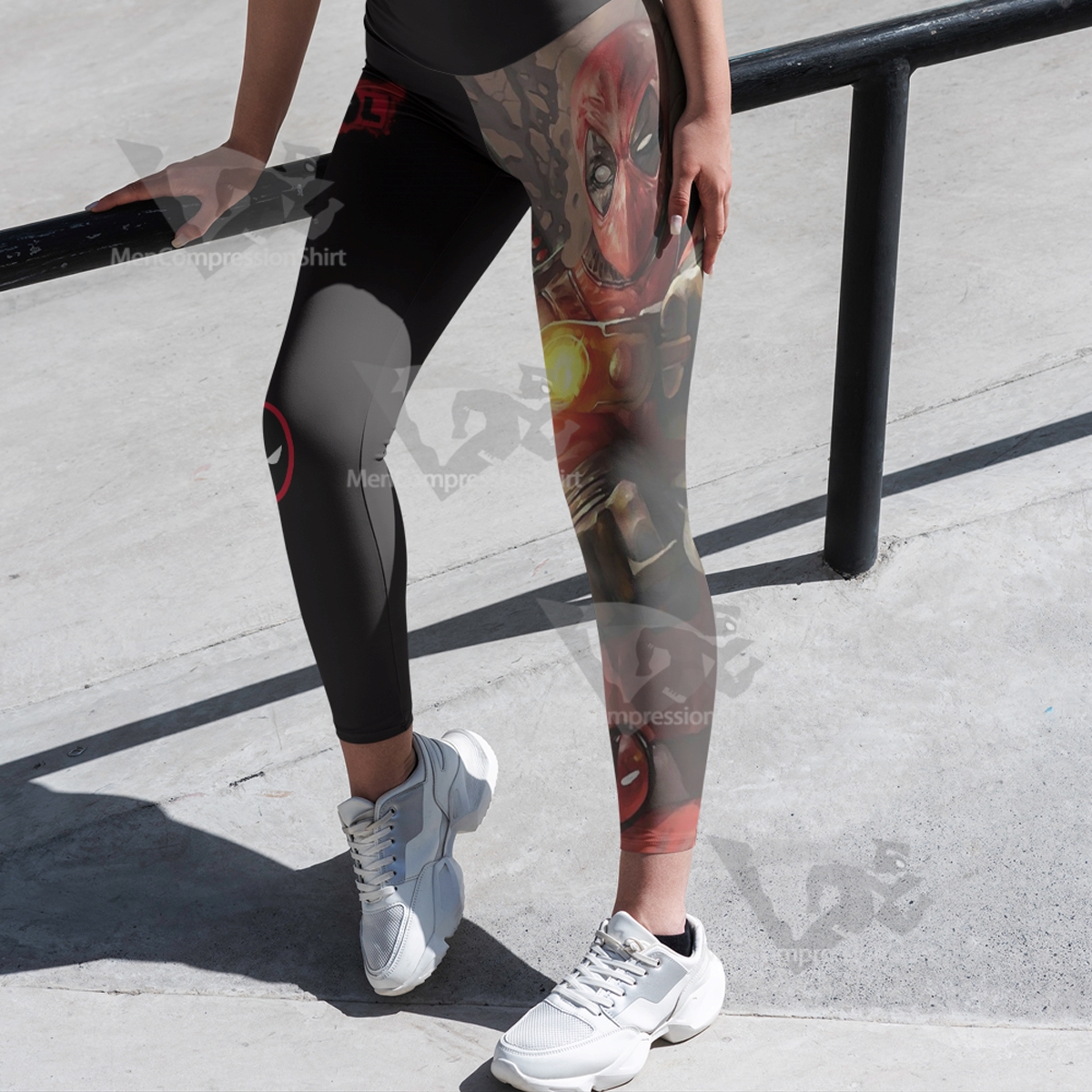 Xforce Deadpool Black Women Compression Legging-MensCompressionShirt