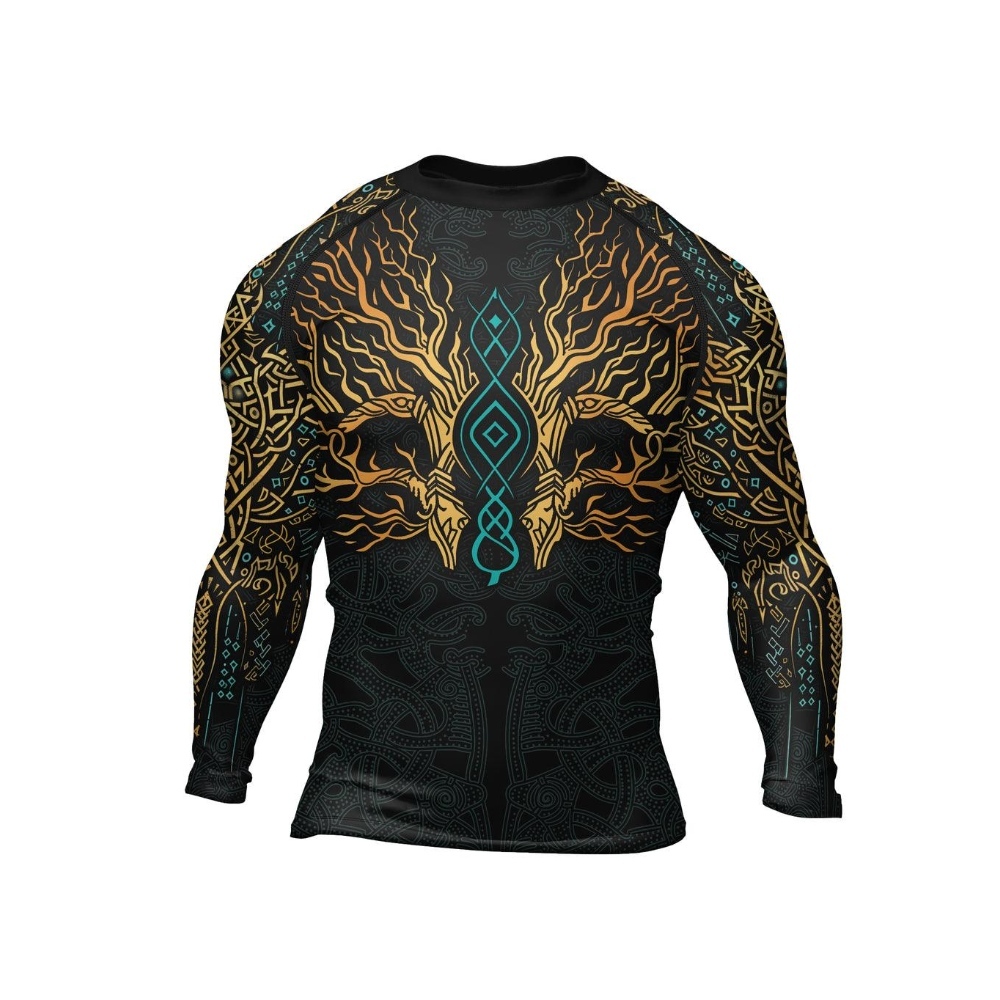 Yggdrasils Embrace Mens Long Sleeve Compression Shirt