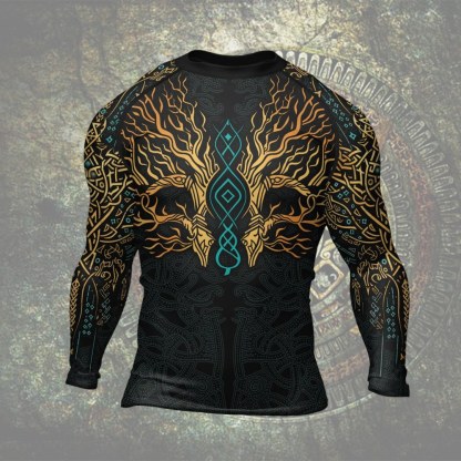 Yggdrasils Embrace Mens Long Sleeve Compression Shirt