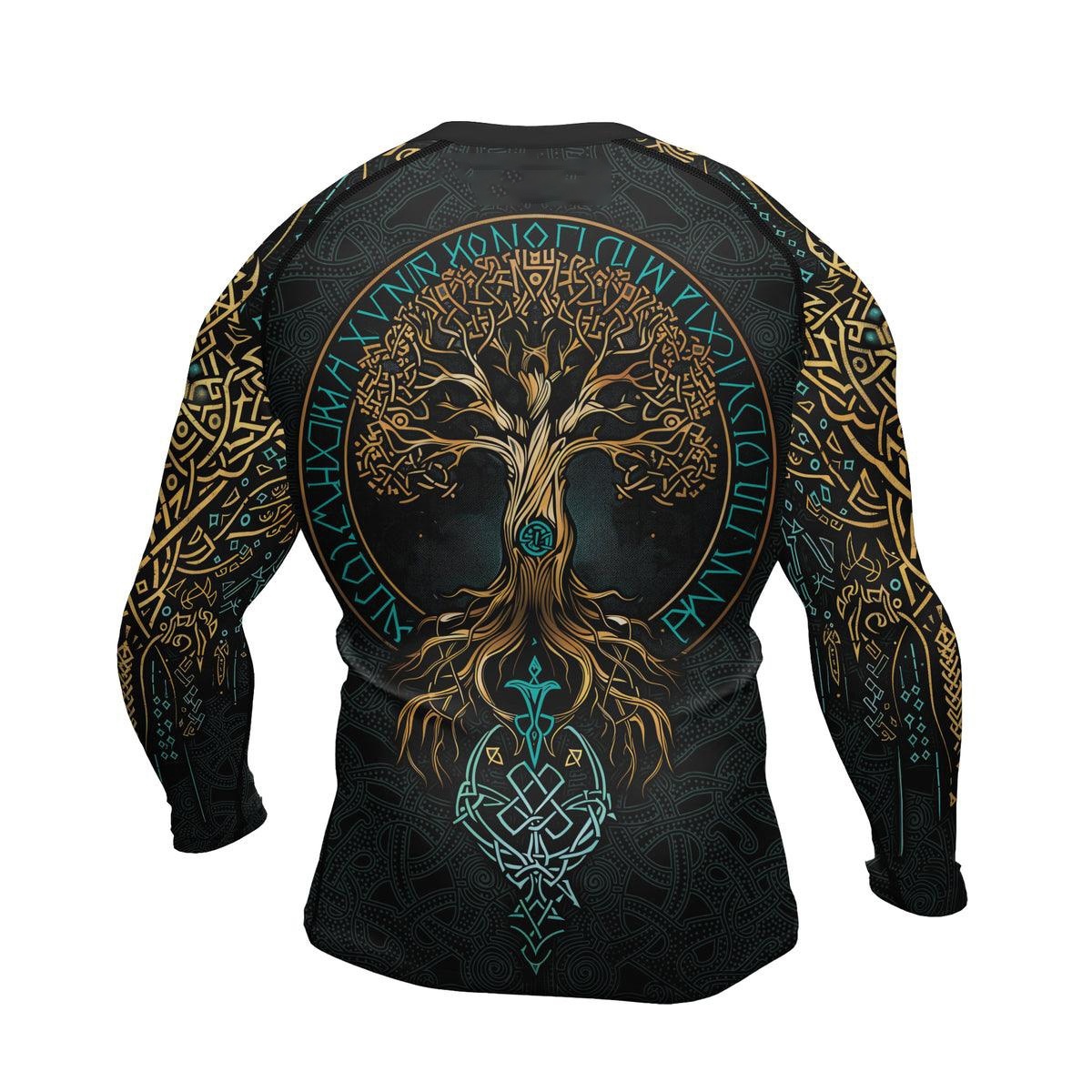 Yggdrasils Embrace Mens Long Sleeve Compression Shirt