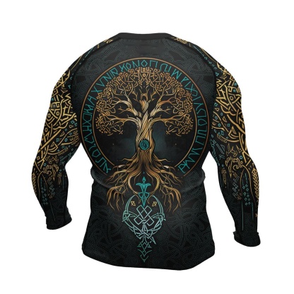 Yggdrasils Embrace Mens Long Sleeve Compression Shirt