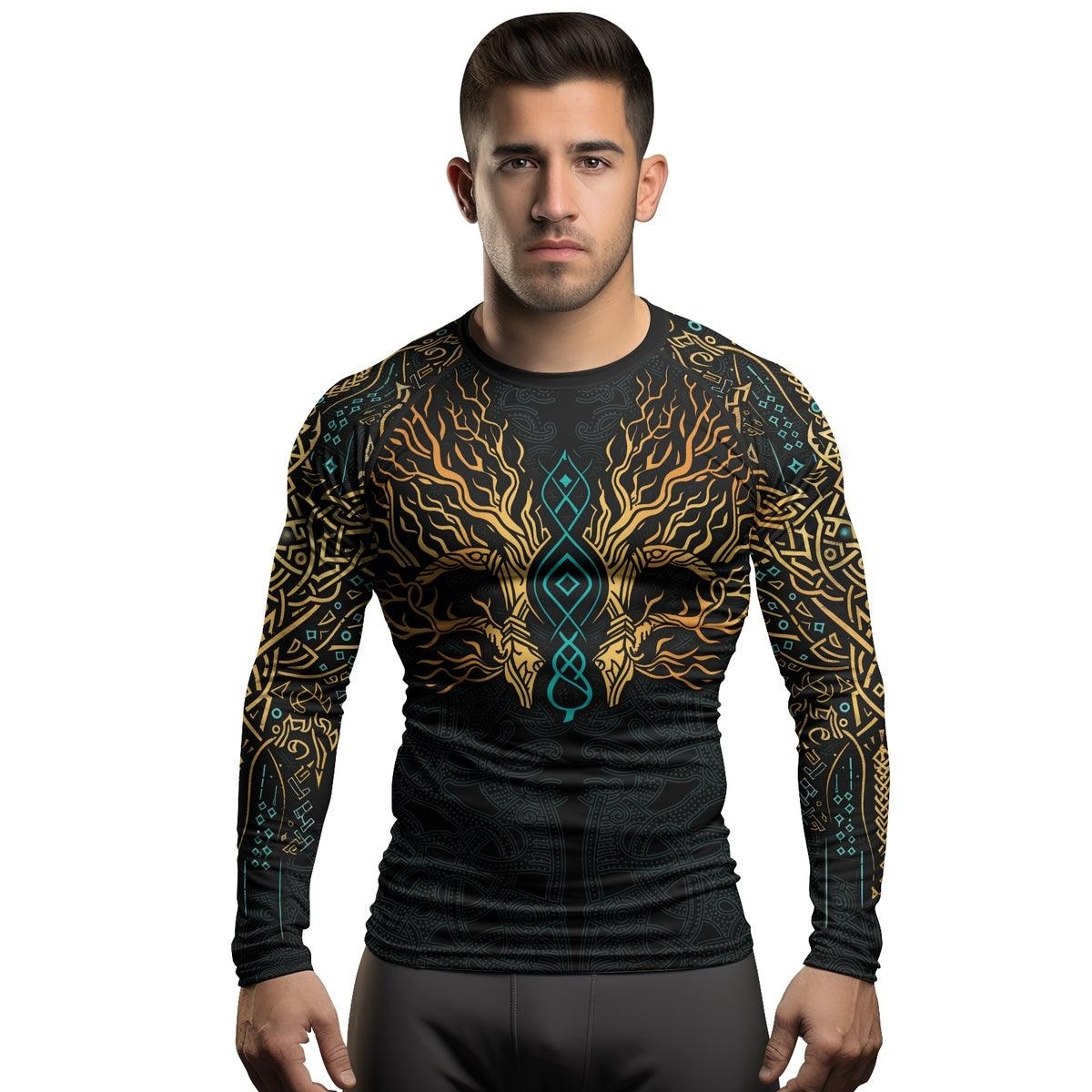 Yggdrasils Embrace Mens Long Sleeve Compression Shirt