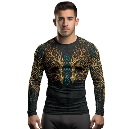 Yggdrasils Embrace Mens Long Sleeve Compression Shirt