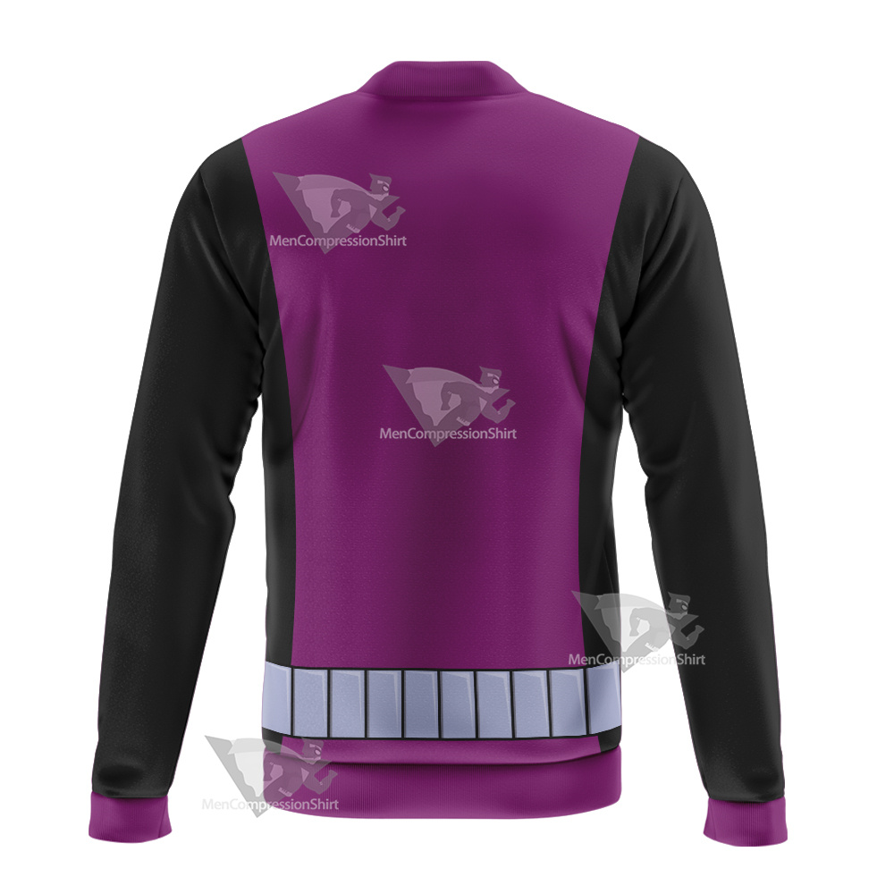 Young Justice Beast Boy Purple And Black Cosplay Bomber Jacket