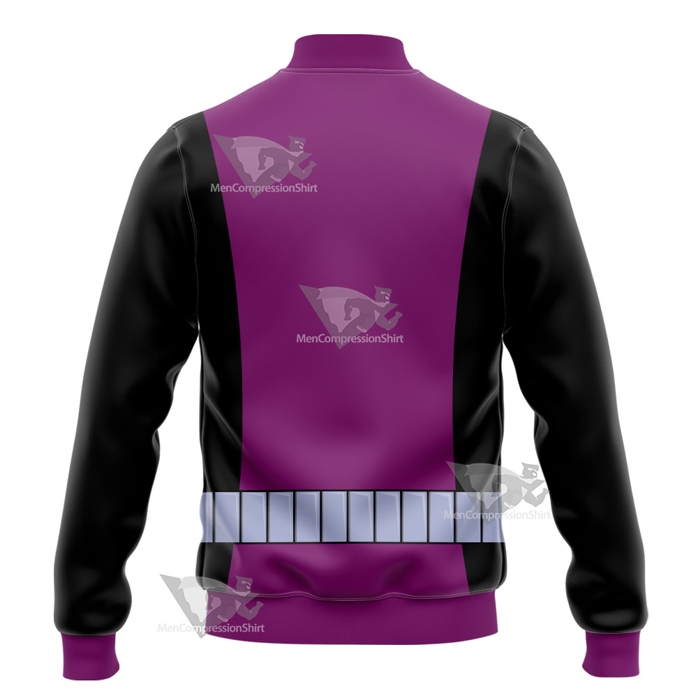 Young Justice Beast Boy Purple And Black Cosplay Varsity Jacket