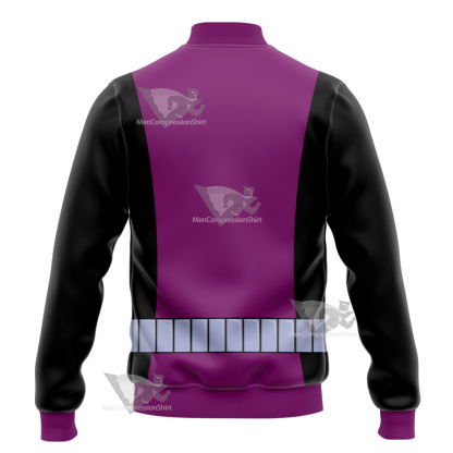 Young Justice Beast Boy Purple And Black Cosplay Varsity Jacket