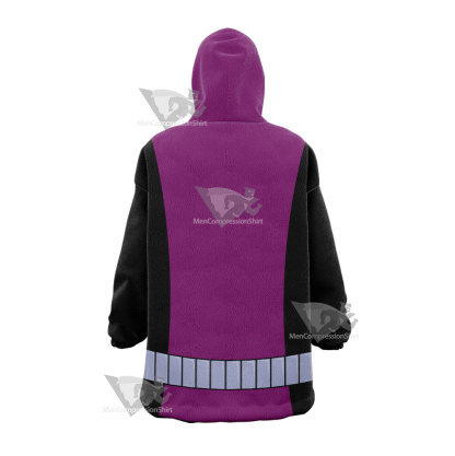 Young Justice Beast Boy Purple And Black Oversized Blanket Hoodie