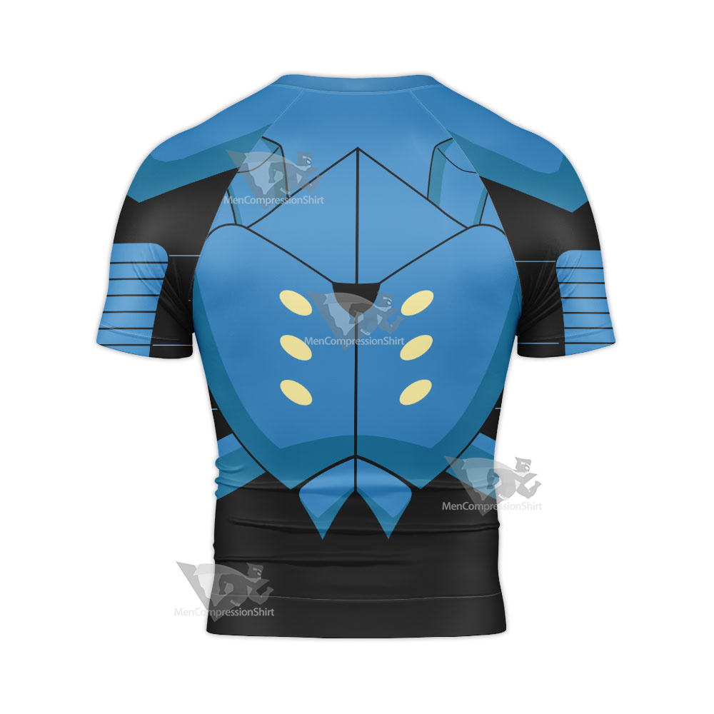 Young Justice Blue Beetle Short Sleeve Compression Shirt