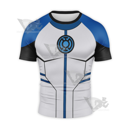 Young Justice Blue Lantern Short Sleeve Compression Shirt