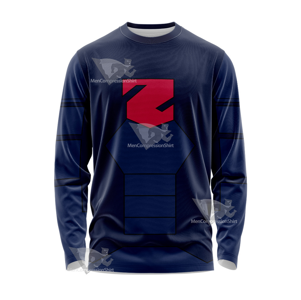 Young Justice Lor Zod Blue Cosplay Long Sleeve Shirt