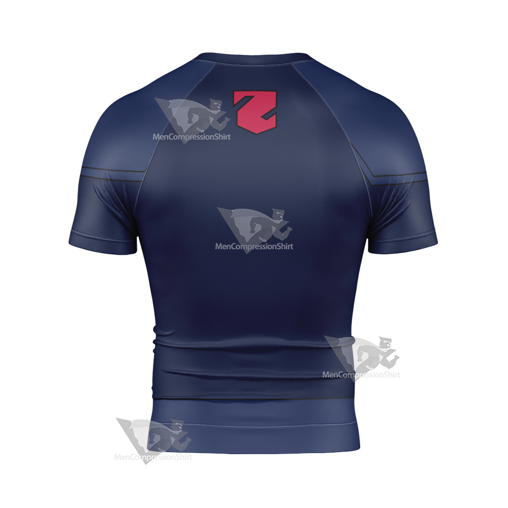 Young Justice Lor Zod Blue Cosplay Short Sleeve Compression Shirt